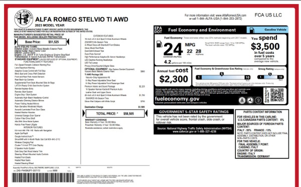 New 2023 Alfa Romeo Stelvio Ti for sale Sold at Maserati of Westport in Westport CT 06880 28