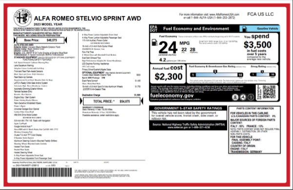 New 2023 Alfa Romeo Stelvio Sprint for sale Sold at Maserati of Westport in Westport CT 06880 22