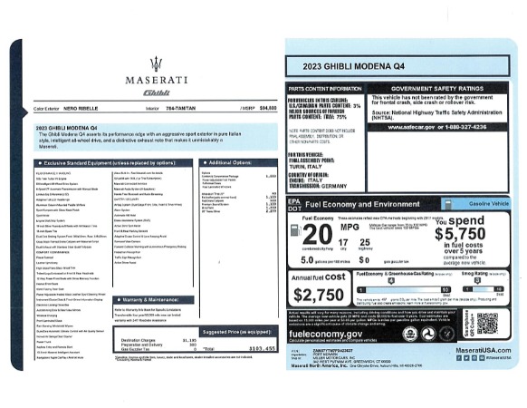 New 2023 Maserati Ghibli Modena Q4 for sale $103,455 at Maserati of Westport in Westport CT 06880 23