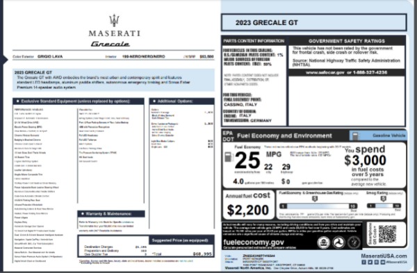 New 2023 Maserati Grecale GT for sale $68,995 at Maserati of Westport in Westport CT 06880 23