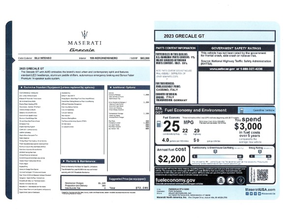 New 2023 Maserati Grecale GT for sale $72,095 at Maserati of Westport in Westport CT 06880 25