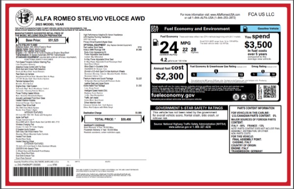 New 2023 Alfa Romeo Stelvio Veloce for sale $54,490 at Maserati of Westport in Westport CT 06880 22