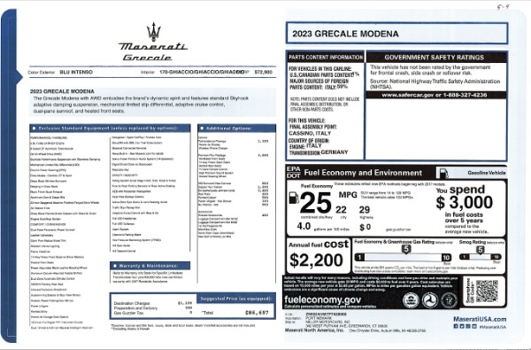 New 2023 Maserati Grecale Modena for sale $86,697 at Maserati of Westport in Westport CT 06880 24