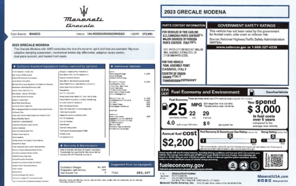 New 2023 Maserati Grecale Modena for sale $85,497 at Maserati of Westport in Westport CT 06880 23