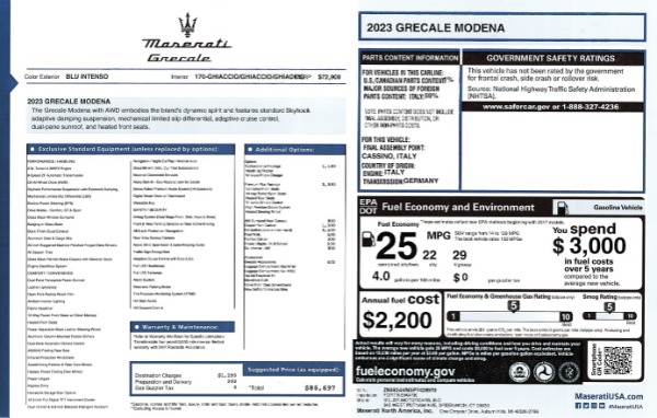 New 2023 Maserati Grecale Modena for sale $86,697 at Maserati of Westport in Westport CT 06880 24