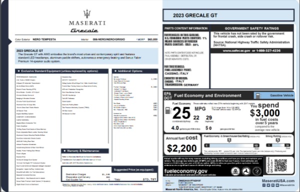 New 2023 Maserati Grecale GT for sale $73,797 at Maserati of Westport in Westport CT 06880 22