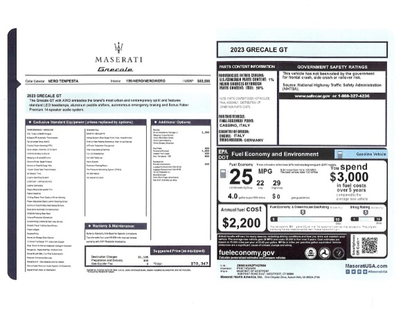 New 2023 Maserati Grecale GT for sale $70,347 at Maserati of Westport in Westport CT 06880 22