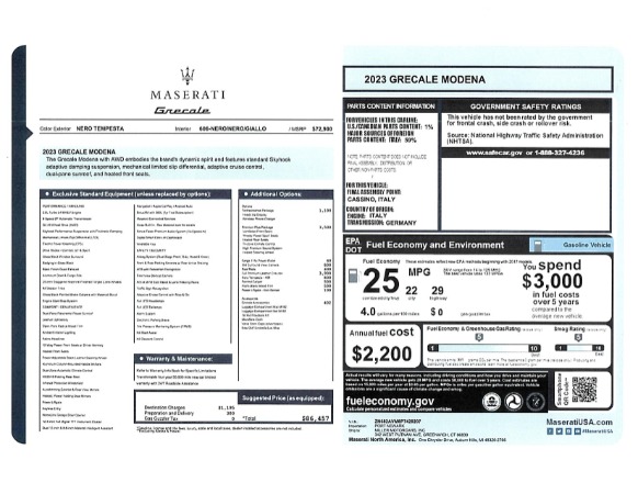 New 2023 Maserati Grecale Modena for sale $86,457 at Maserati of Westport in Westport CT 06880 24