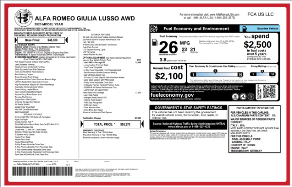 New 2023 Alfa Romeo Giulia Ti Lusso for sale $50,370 at Maserati of Westport in Westport CT 06880 28