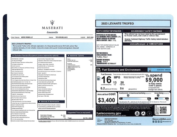 New 2023 Maserati Levante Trofeo for sale $170,866 at Maserati of Westport in Westport CT 06880 24