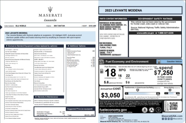 New 2023 Maserati Levante Modena for sale $113,282 at Maserati of Westport in Westport CT 06880 22