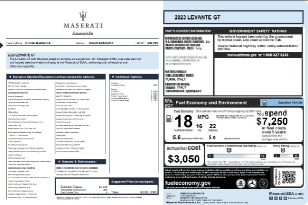 New 2023 Maserati Levante GT for sale $102,195 at Maserati of Westport in Westport CT 06880 22