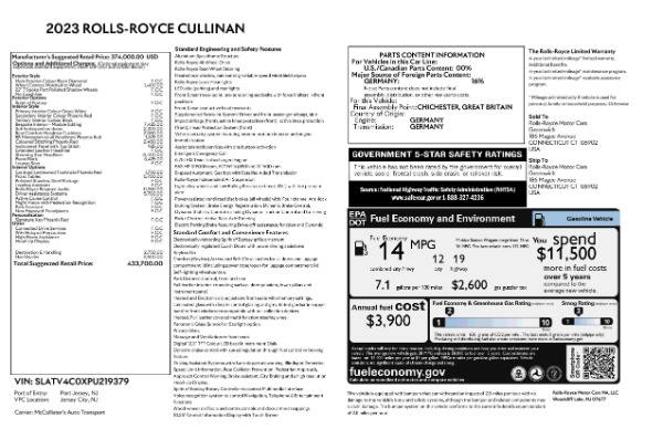 New 2023 Rolls-Royce Cullinan for sale $433,700 at Maserati of Westport in Westport CT 06880 25