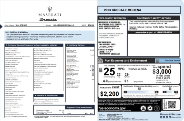 New 2023 Maserati Grecale Modena for sale $73,000 at Maserati of Westport in Westport CT 06880 24