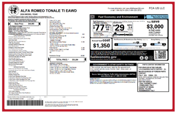 New 2024 Alfa Romeo Tonale Ti for sale $53,290 at Maserati of Westport in Westport CT 06880 27