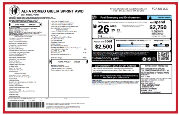 New 2024 Alfa Romeo Giulia Sprint for sale $48,230 at Maserati of Westport in Westport CT 06880 28