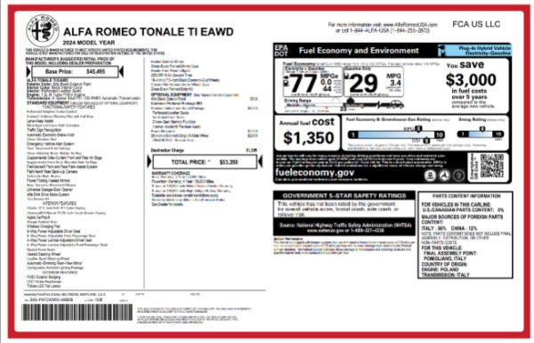 New 2024 Alfa Romeo Tonale Ti for sale Sold at Maserati of Westport in Westport CT 06880 27