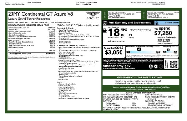 Used 2023 Bentley Continental GT Azure V8 for sale Sold at Maserati of Westport in Westport CT 06880 27