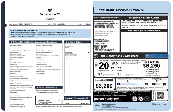 New 2024 Maserati Ghibli Modena Ultima Q4 for sale $84,090 at Maserati of Westport in Westport CT 06880 25