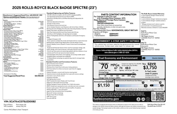 Used 2025 Rolls-Royce Black Badge Spectre for sale $459,900 at Maserati of Westport in Westport CT 06880 28