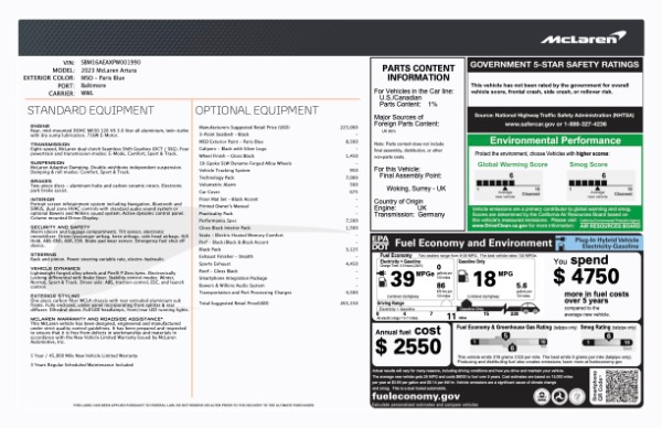 Used 2023 McLaren Artura Performance for sale $164,900 at Maserati of Westport in Westport CT 06880 24