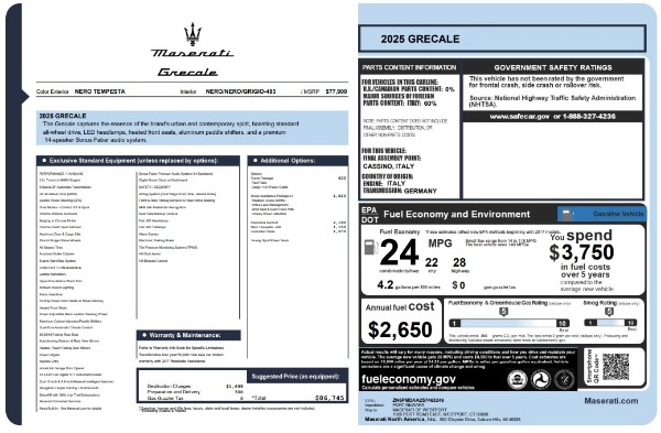 New 2025 Maserati Grecale for sale $71,739 at Maserati of Westport in Westport CT 06880 25