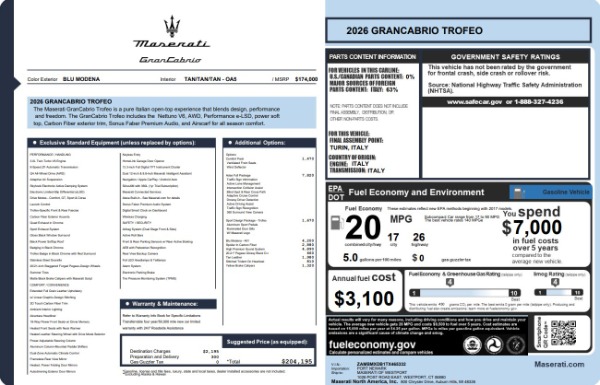 New 2026 Maserati GranCabrio Trofeo for sale $204,195 at Maserati of Westport in Westport CT 06880 25