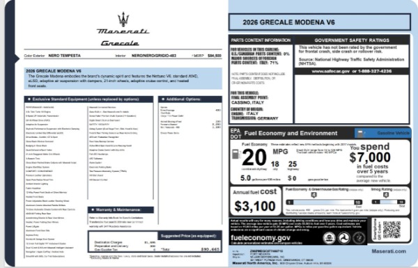 Used 2026 Maserati Grecale Modena V6 for sale $78,714 at Maserati of Westport in Westport CT 06880 25