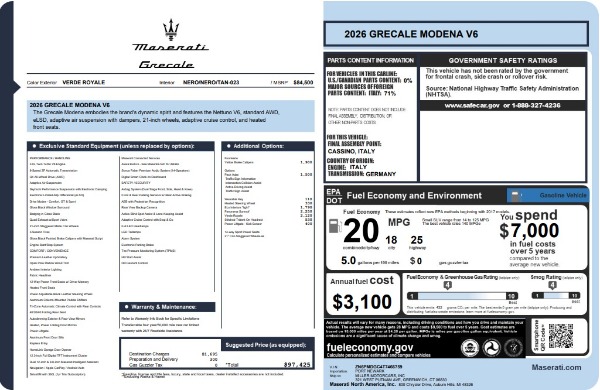 New 2026 Maserati Grecale Modena for sale $97,425 at Maserati of Westport in Westport CT 06880 25