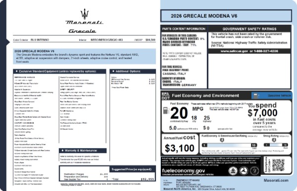 New 2026 Maserati Grecale Modena V6 for sale $92,055 at Maserati of Westport in Westport CT 06880 24
