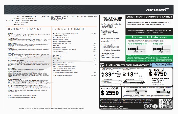 Used 2023 McLaren Artura TechLux for sale $164,900 at Maserati of Westport in Westport CT 06880 6