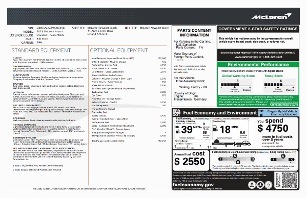 Used 2023 McLaren Artura Performance for sale $164,900 at Maserati of Westport in Westport CT 06880 6