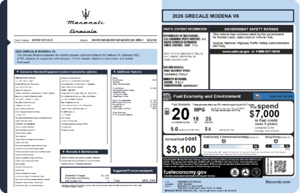 New 2026 Maserati Grecale Modena V6 for sale $96,295 at Maserati of Westport in Westport CT 06880 25