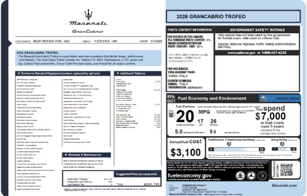 2026 Maserati GranCabrio Trofeo