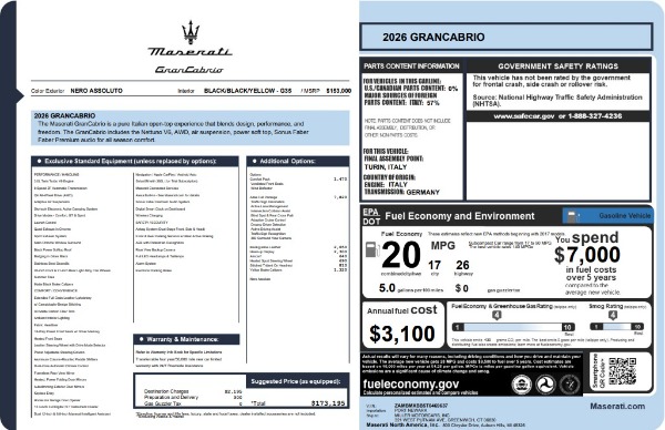 New 2026 Maserati GranCabrio for sale $173,195 at Maserati of Westport in Westport CT 06880 23