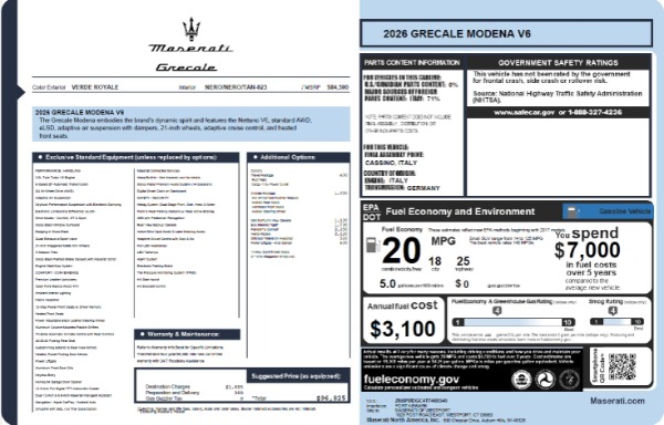 New 2026 Maserati Grecale Modena V6 for sale $96,825 at Maserati of Westport in Westport CT 06880 23
