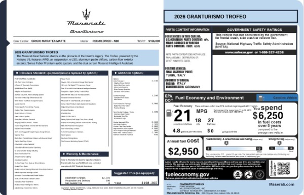 New 2026 Maserati GranTurismo Trofeo for sale $198,365 at Maserati of Westport in Westport CT 06880 23