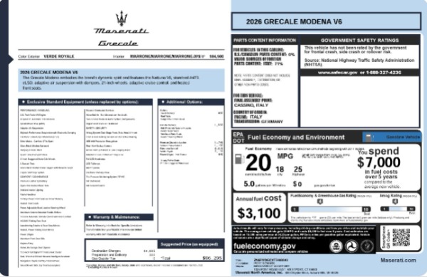 New 2026 Maserati Grecale Modena V6 for sale $96,295 at Maserati of Westport in Westport CT 06880 25