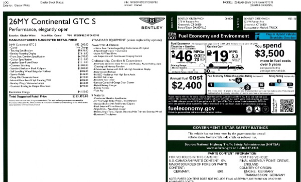 New 2026 Bentley Continental GTC for sale $363,390 at Maserati of Westport in Westport CT 06880 10