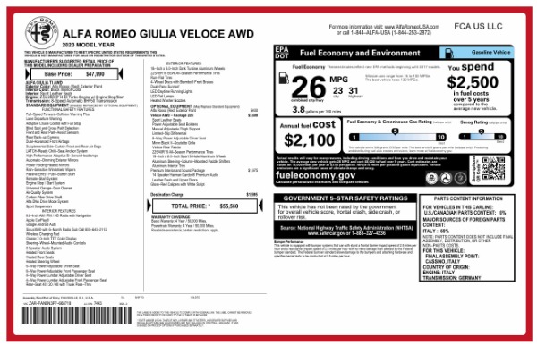 Used 2023 Alfa Romeo Giulia Veloce for sale $33,900 at Maserati of Westport in Westport CT 06880 24
