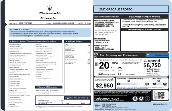 New 2027 Maserati Grecale Trofeo for sale $128,145 at Maserati of Westport in Westport CT 06880 27